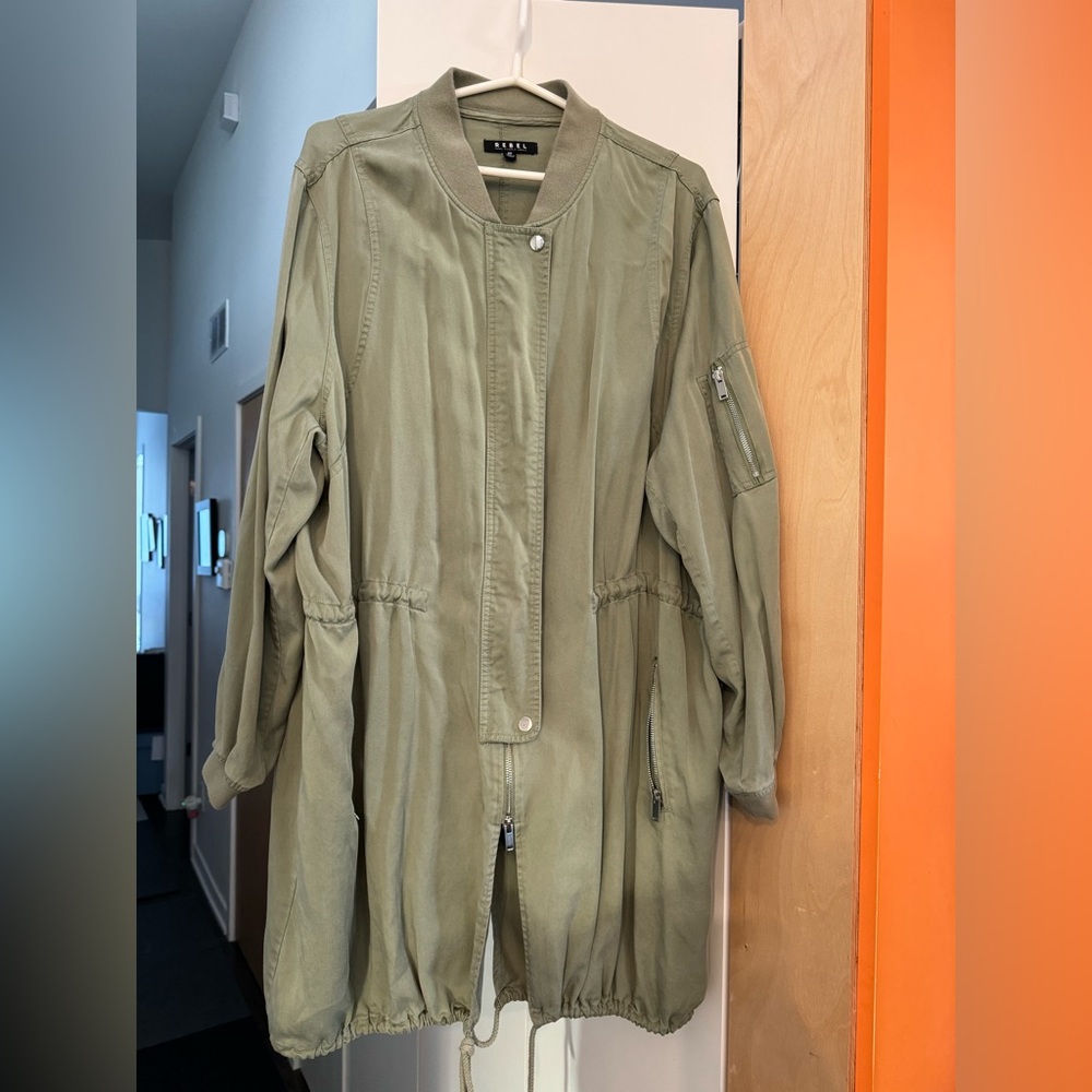 Rebel Wilson x Angels Olive Green Long Jacket size 3X